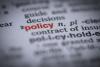 dictionary page highlighting the word policy