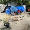 homeless encampment in LA river basin